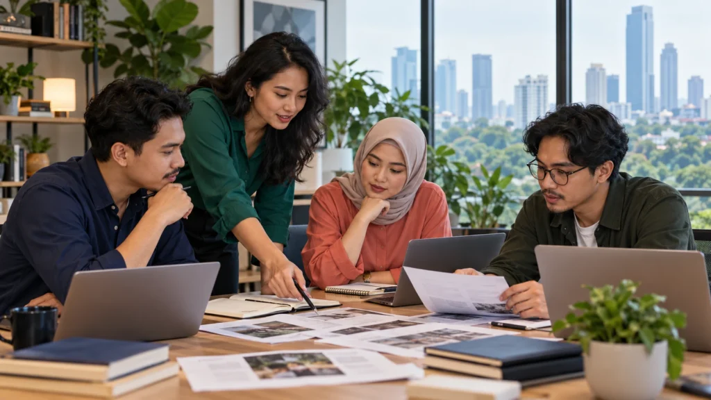 Ilustrasi tim editorial Apotek BPJS Jakarta Selatan meneliti sumber informasi